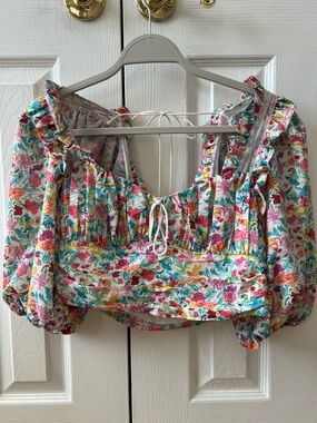 For love and lemons Floral Square-Neck top